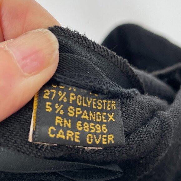 Donna Karan Vintage 80s Black Stirrup Stretch Pants Gold Logo Zip Pulls Small - Picture 11 of 12